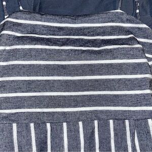 American Threads denim blue and White Striped Skirt Set